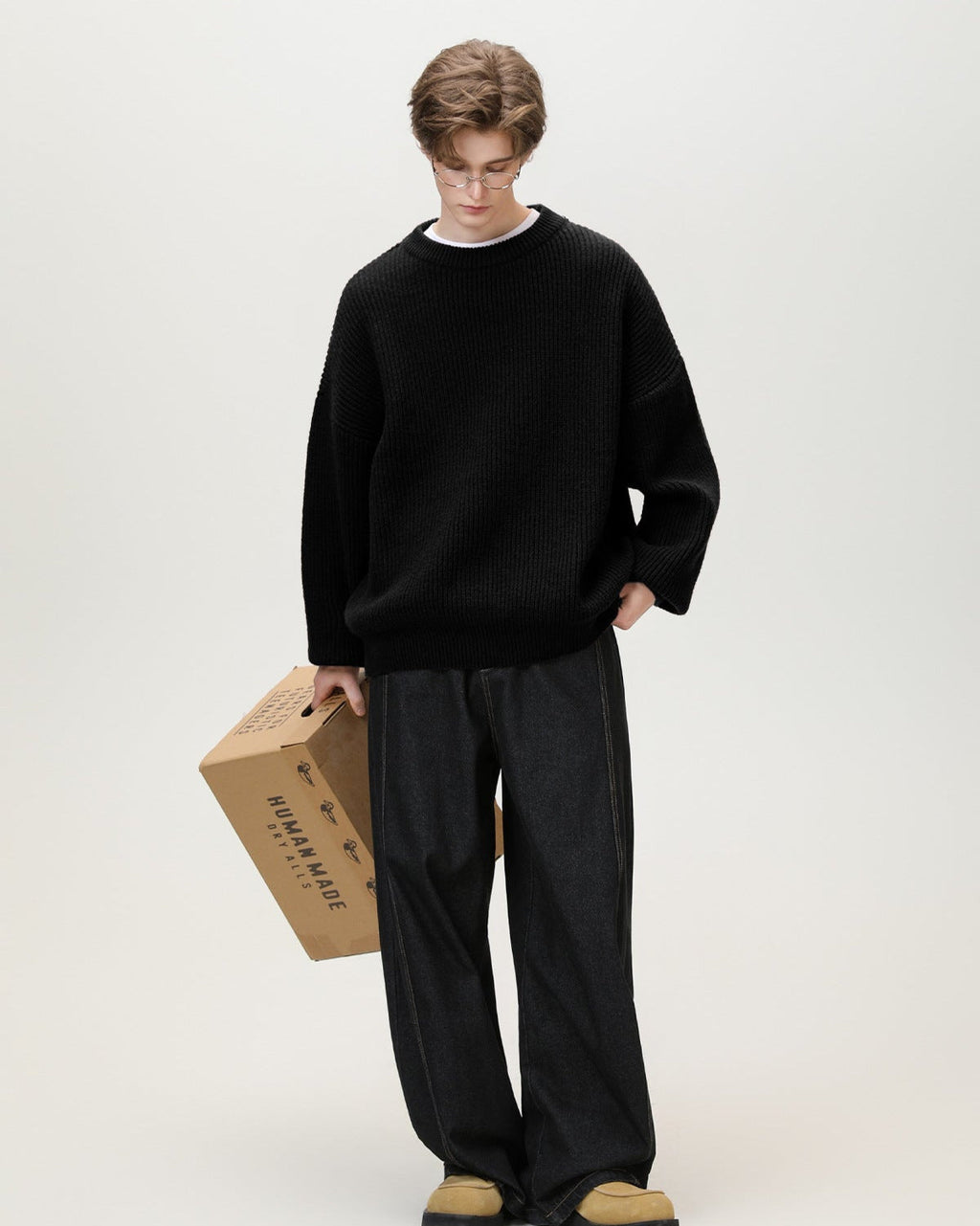 Oversized Strickpullover Herren – Sunday Scare Relaxed Crewneck