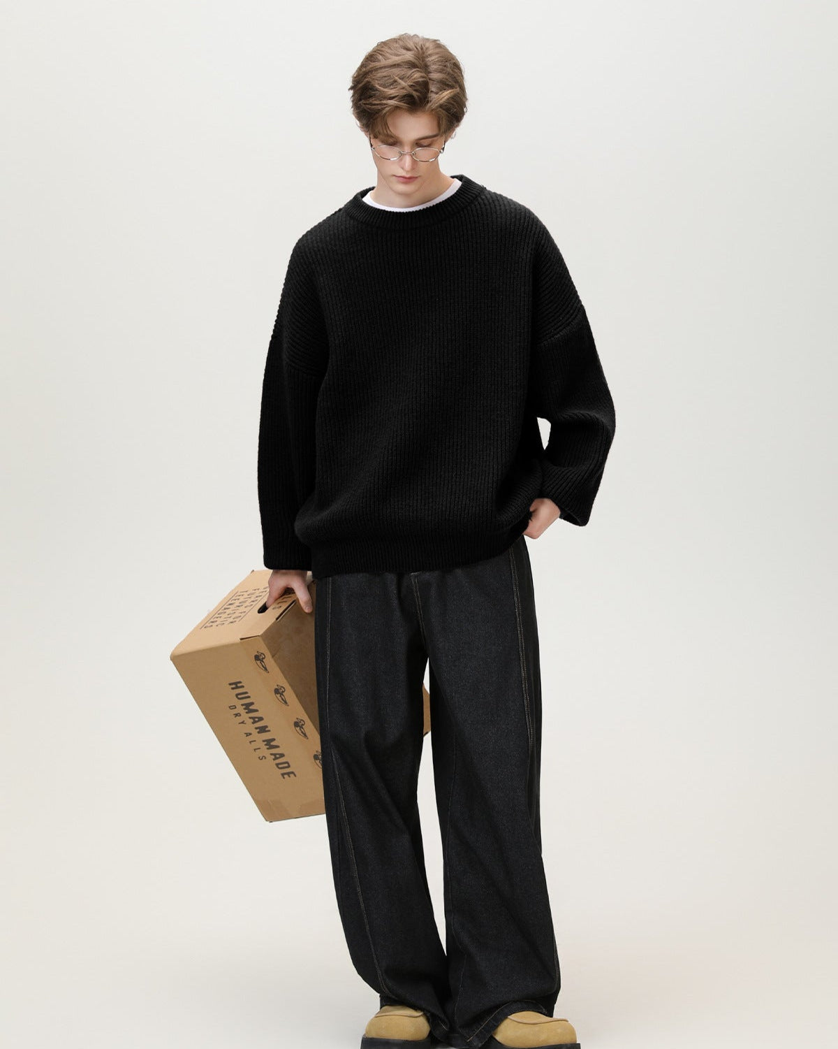 Oversized Strickpullover Herren – Sunday Scare Relaxed Crewneck