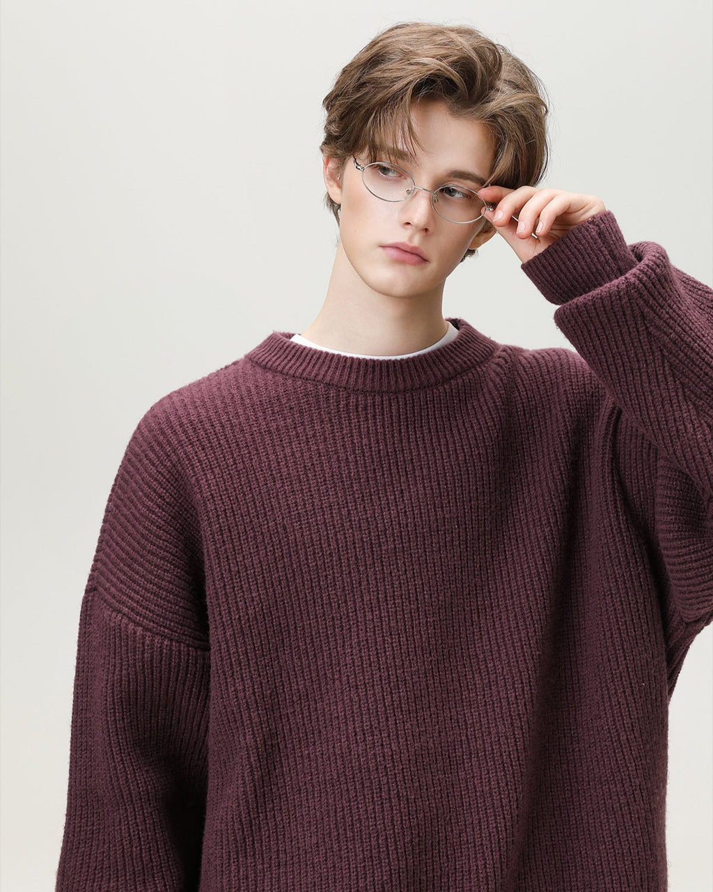 Oversized Strickpullover Herren – Sunday Scare Relaxed Crewneck