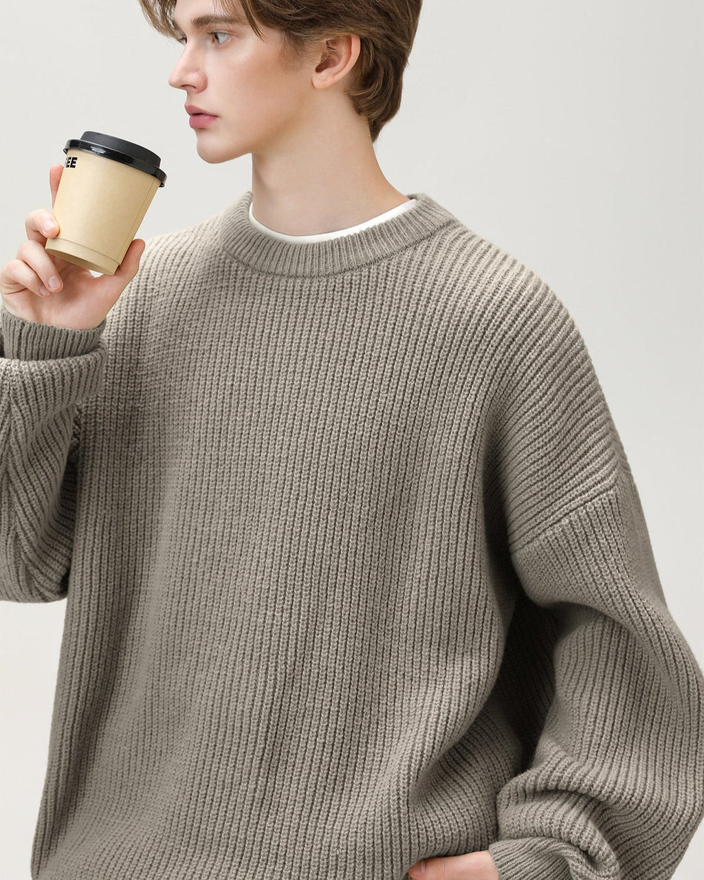 Oversized Strickpullover Herren – Sunday Scare Relaxed Crewneck