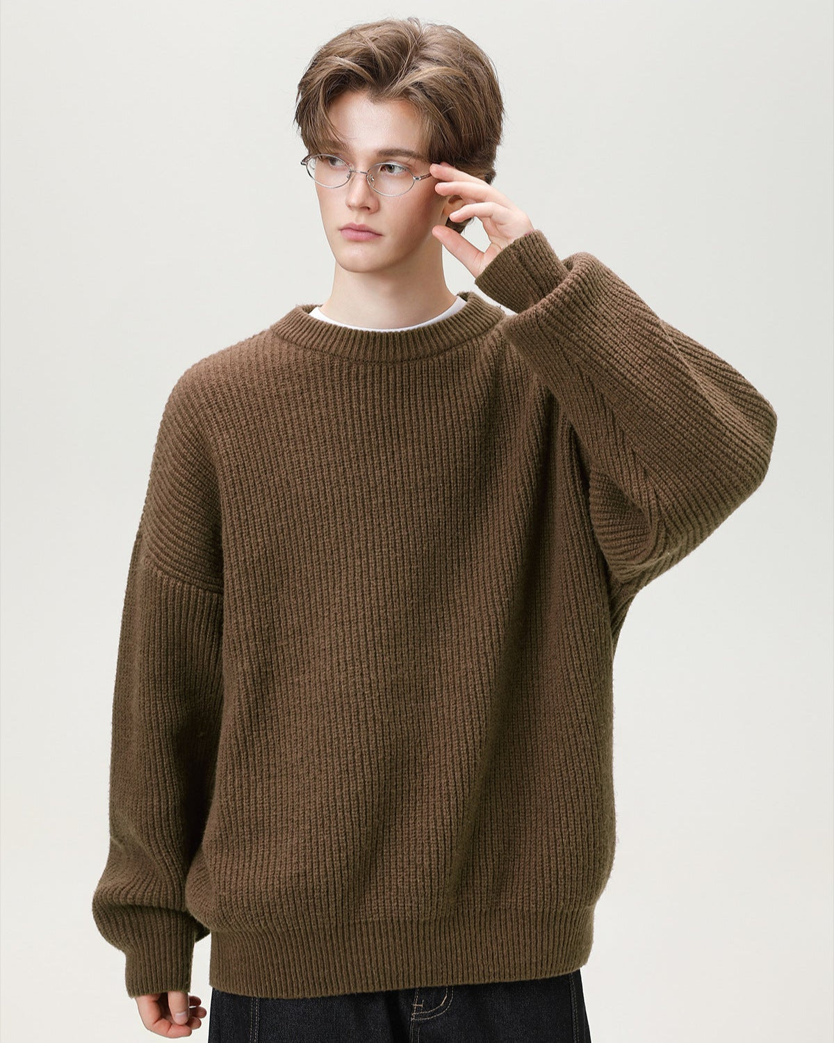 Oversized Strickpullover Herren – Sunday Scare Relaxed Crewneck
