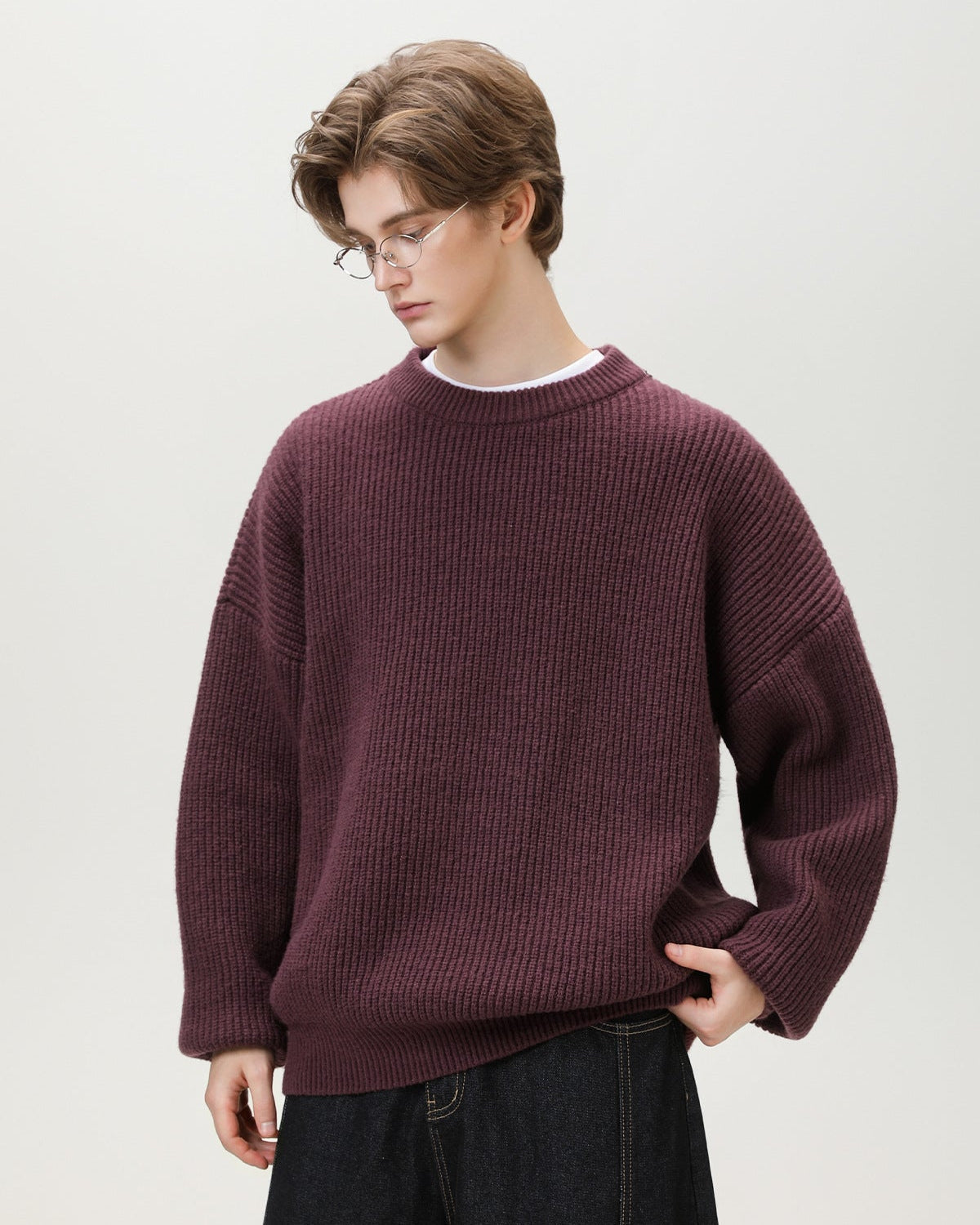 Oversized Strickpullover Herren – Sunday Scare Relaxed Crewneck