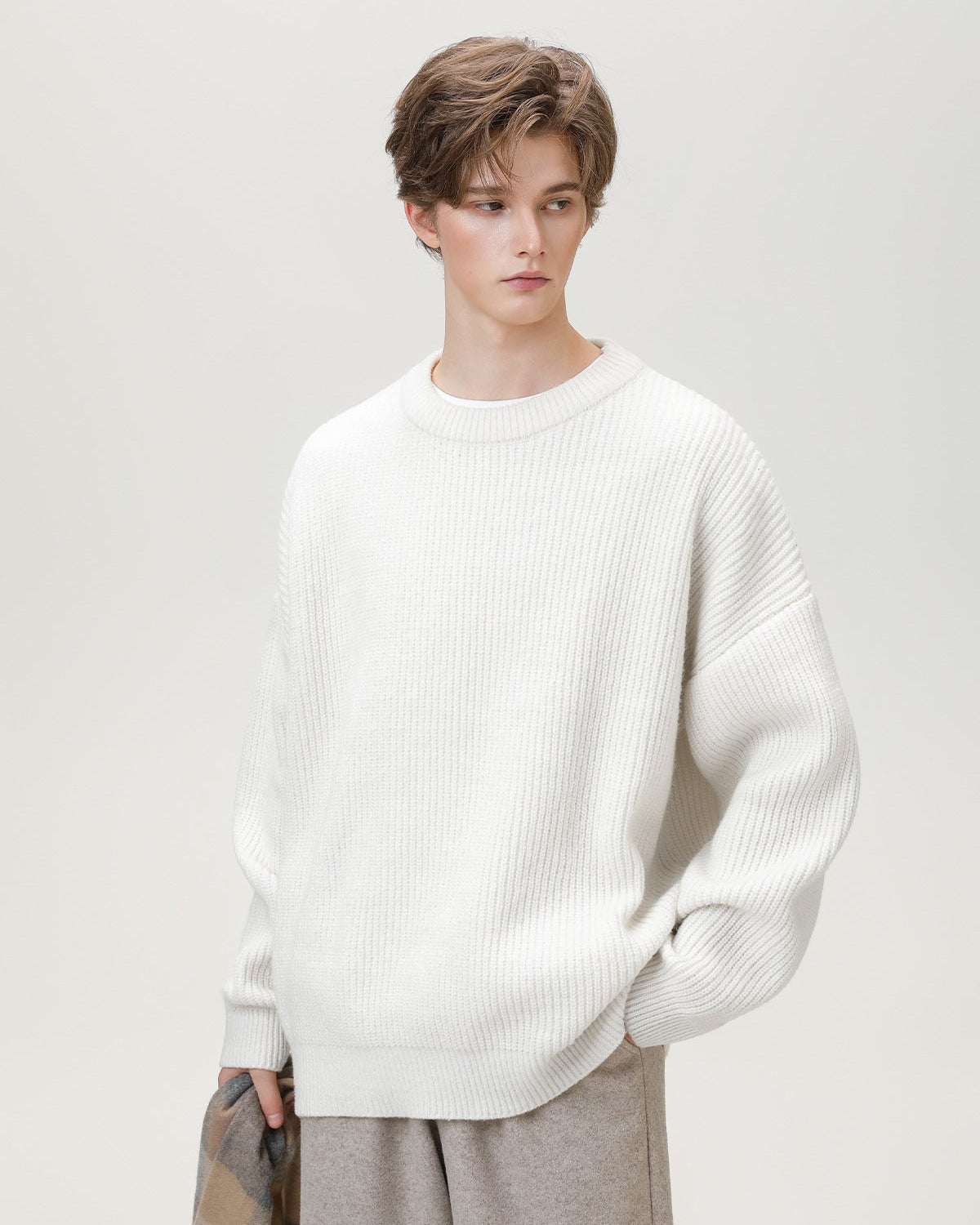 Oversized Strickpullover Herren – Sunday Scare Relaxed Crewneck