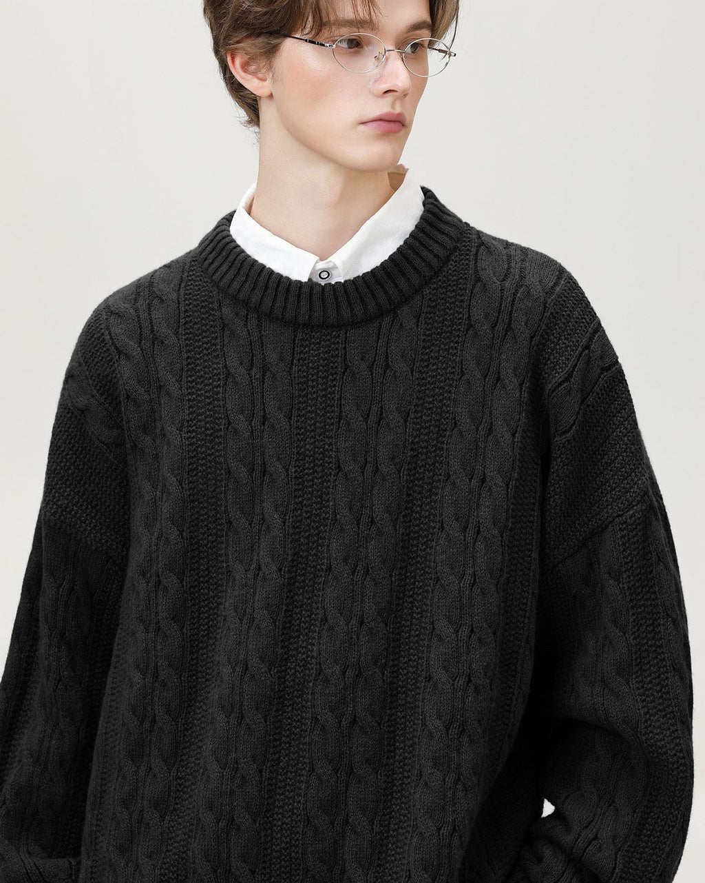 Cable Knit Pullover Herren – Klassischer Zopfstrick Strickpullover